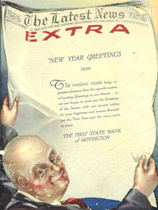 First State Bank of Covington greetings card
