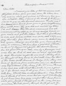 1886 Letter sent to Mrs Carver from her sister